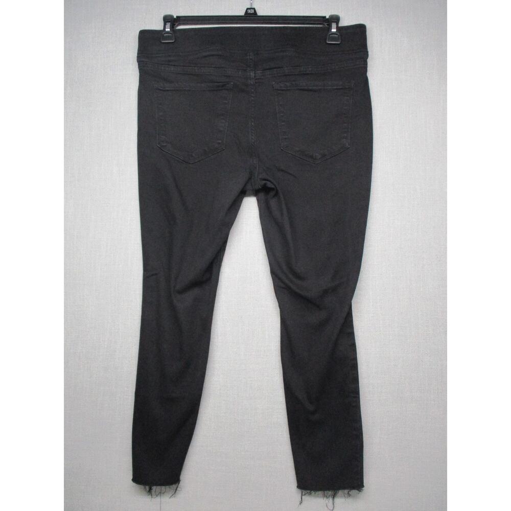 Old Navy Rockstar Black 15oz Distressed Raw Hem Jeggings Womens Size 14P - Picture 9 of 12